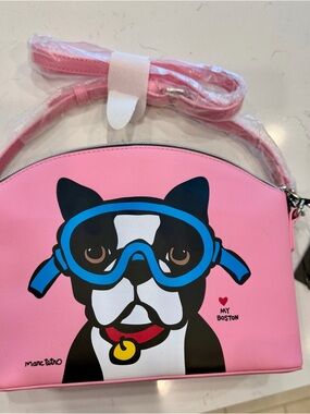 Marc Tetro Pink Boston Terrier Crossbody Clutch
